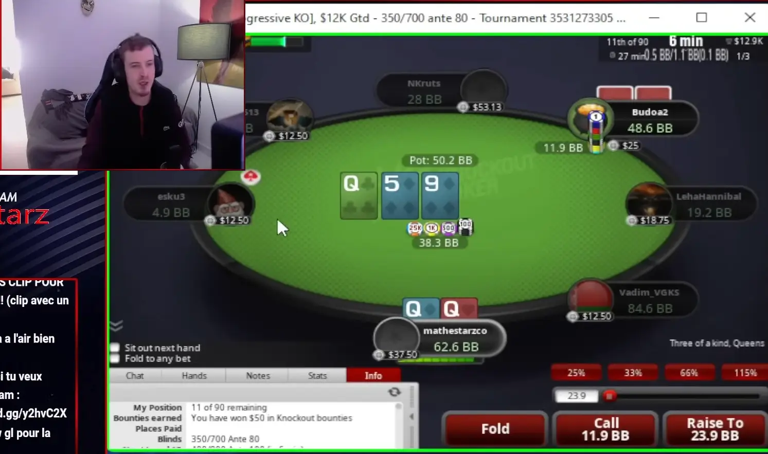 MathestarZ expliquant un concept de probabilité en live